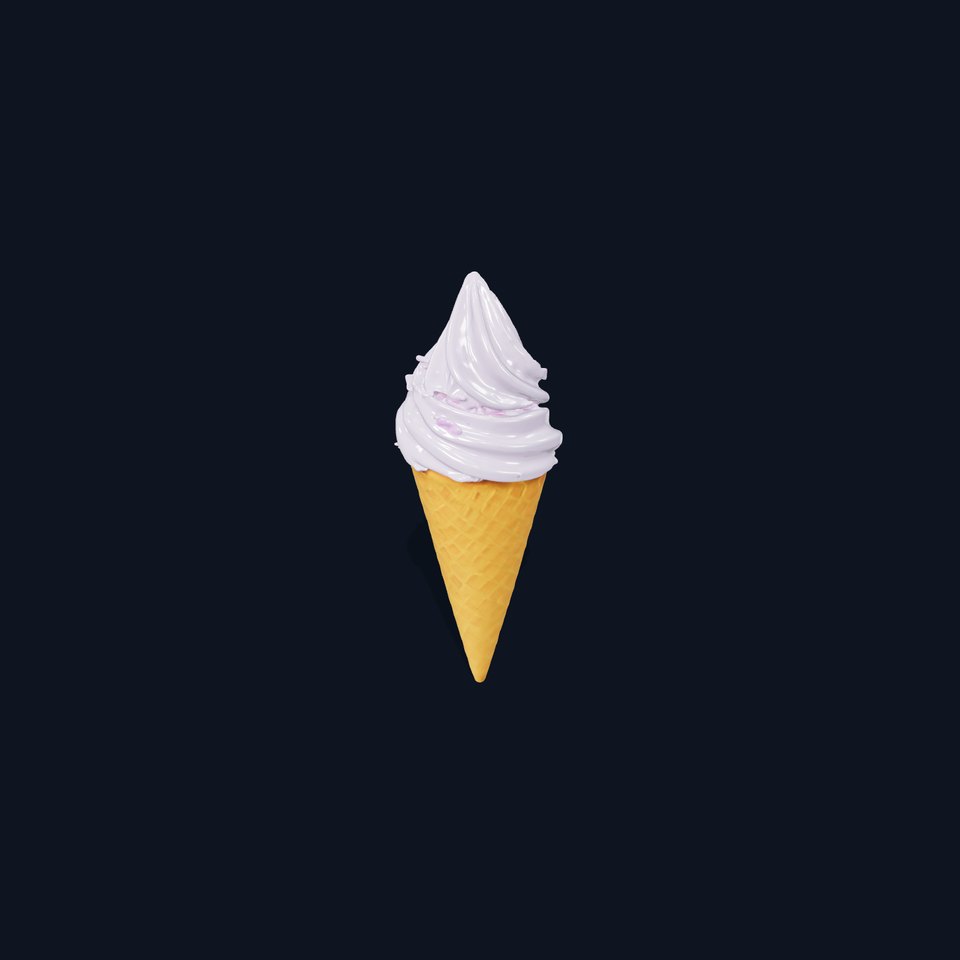 Lavender Ice Cream Cone model pack
